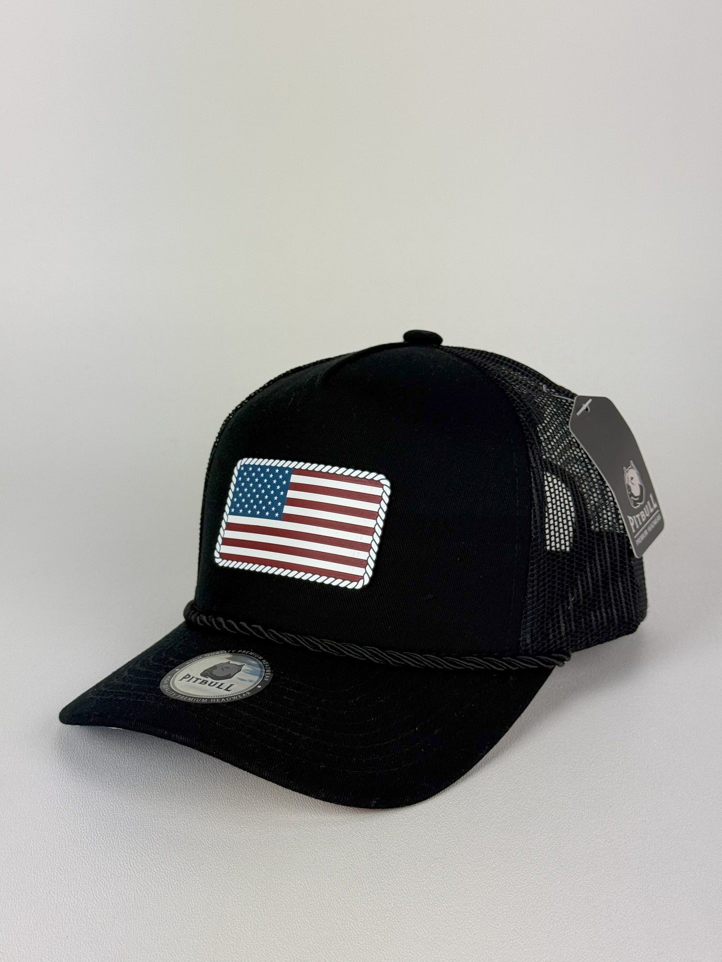 Patriotic USA Trucker Hat – Black Mesh Snapback