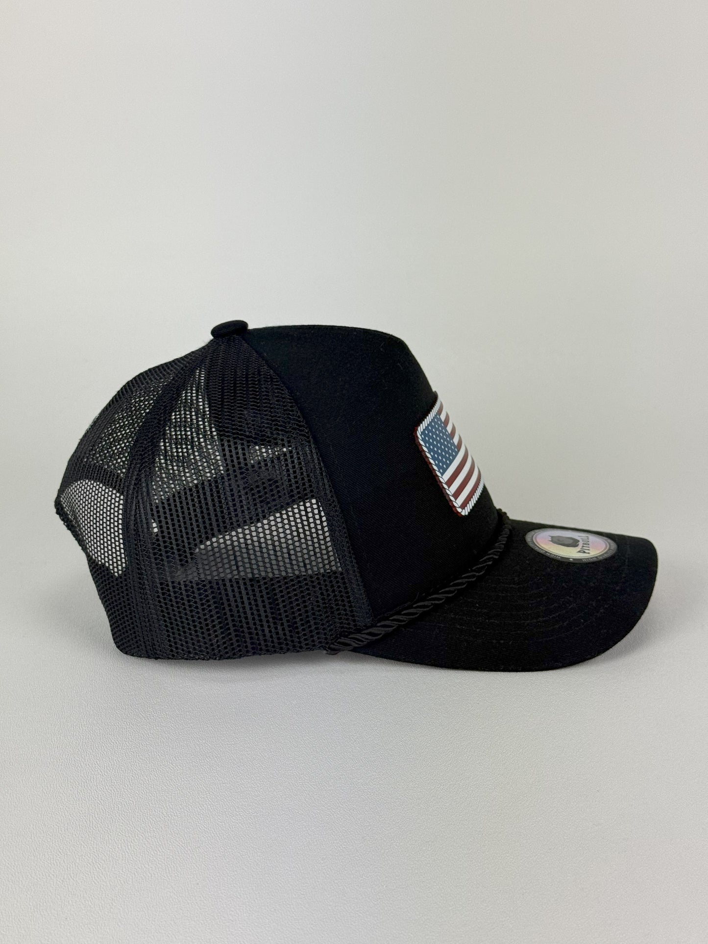 Patriotic USA Trucker Hat – Black Mesh Snapback