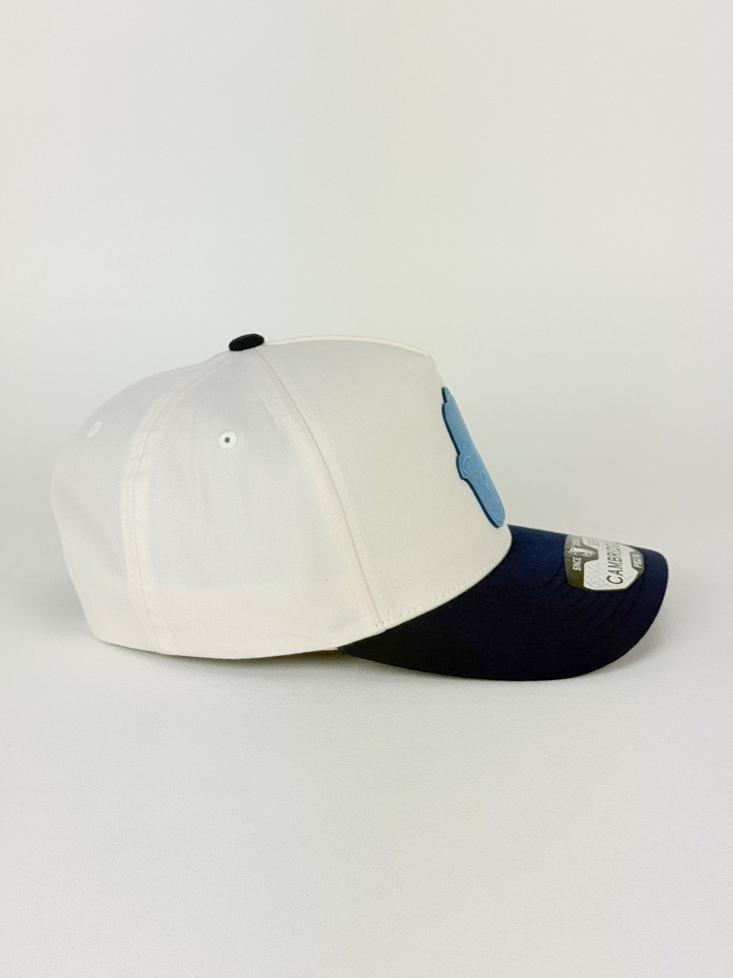 Hamsa Hand Trucker Hat High Frame (Cream/Navy)