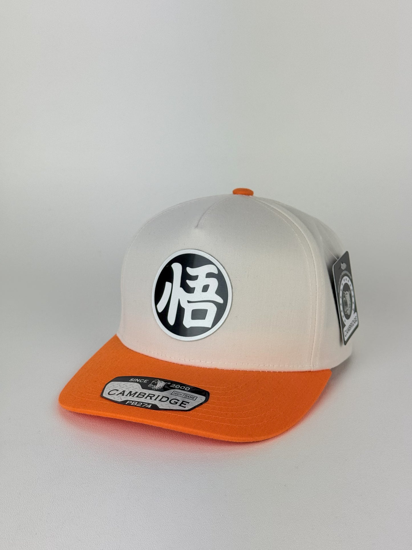 Goku Kanji Trucker Hat – High Frame (Cream/Orange)