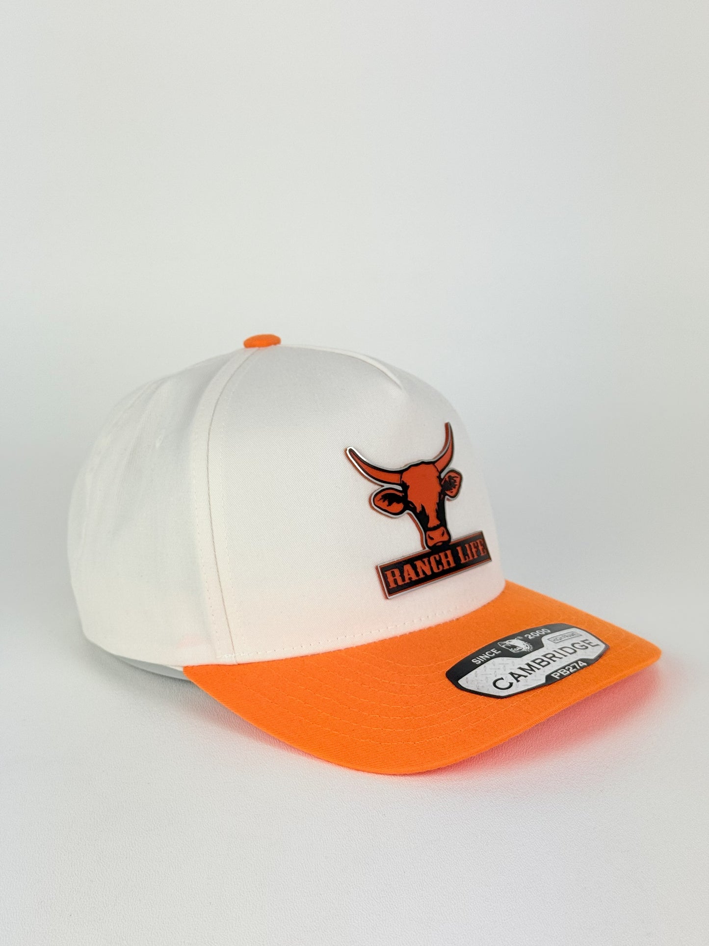 Ranch Life Trucker Hat – PB274 High Frame (Cream/Orange)